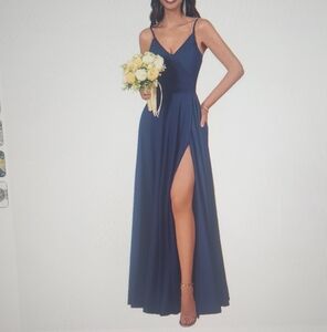 Elegant Navy Blue Evening Gown